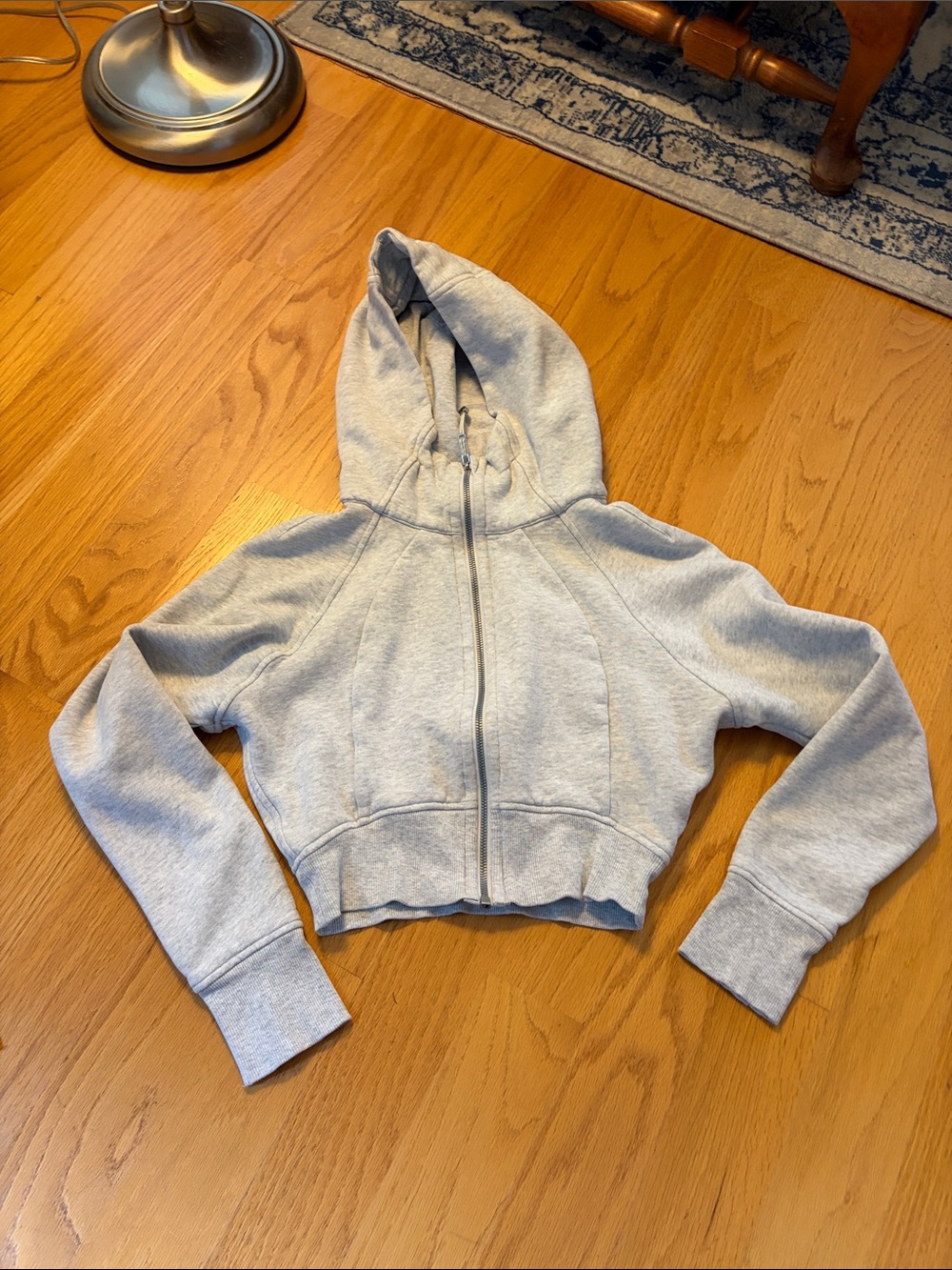 Lululemon Scuba Full-Zip Cropped Hoodie Light Gray Size 0/2/4